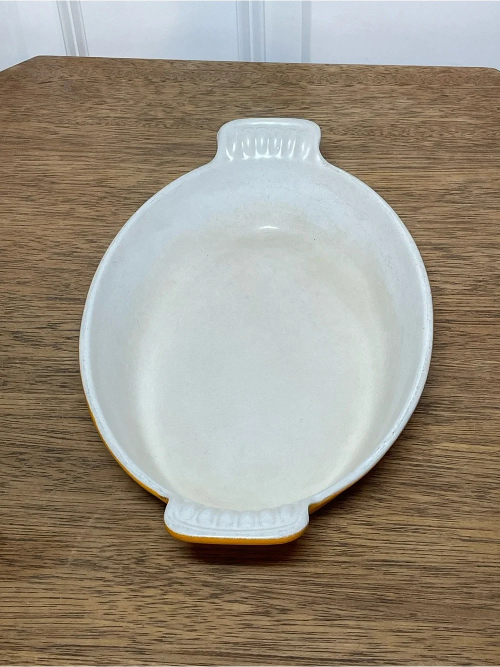 Vintage Le Creuset Flame Orange Oval Au Gratin Cast Iron Baking Dish 20